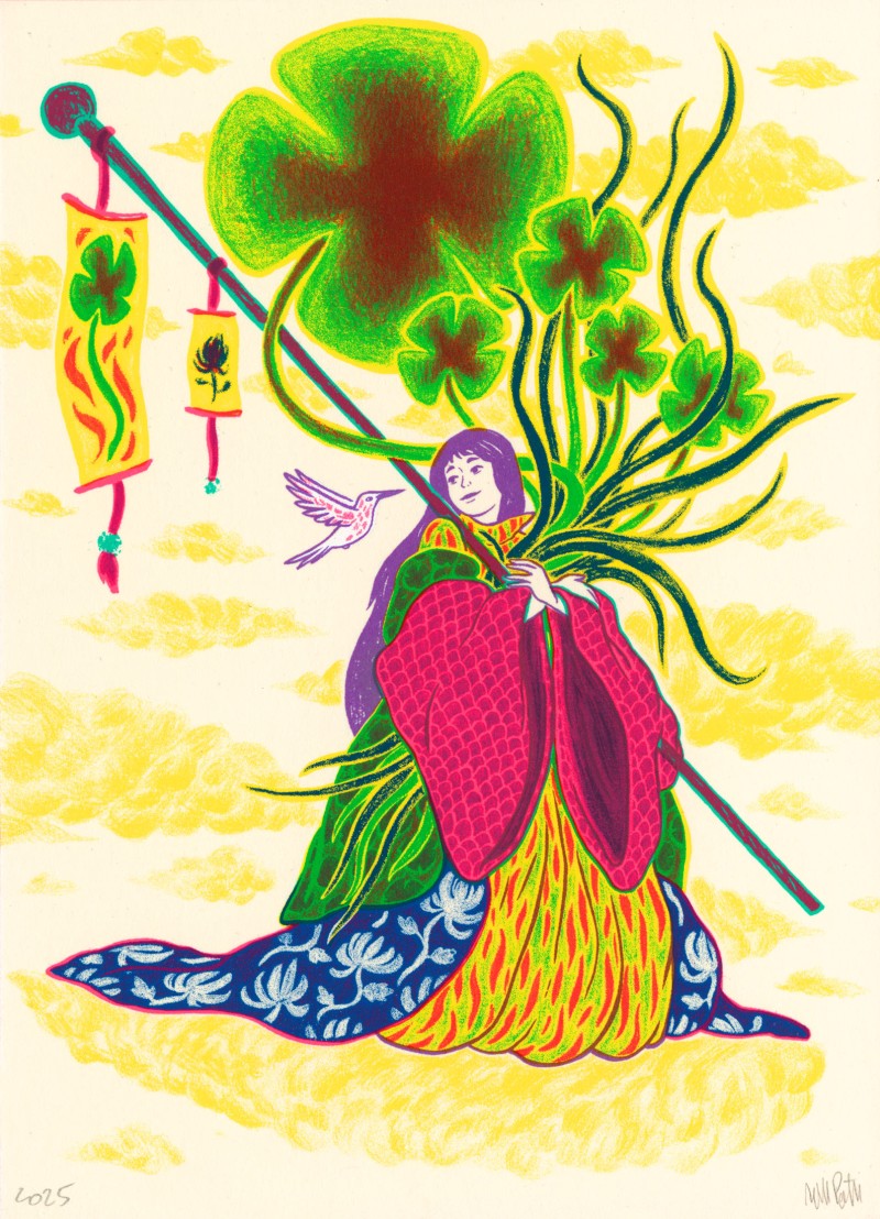 Sérigraphie « Les Trèfles » d'Amélie Patin